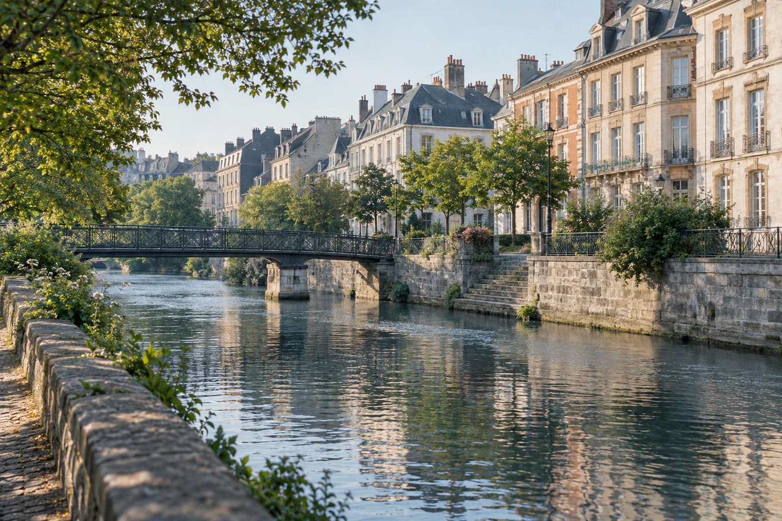 Interprétation visuelle non contractuelle des quais de la Vilaine à Rennes